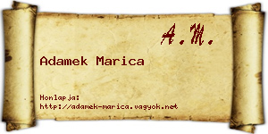 Adamek Marica névjegykártya